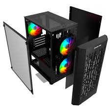 Gabinete Gamer LikeTec Dark Revolution Preto C/ 3 Fans Led RGB